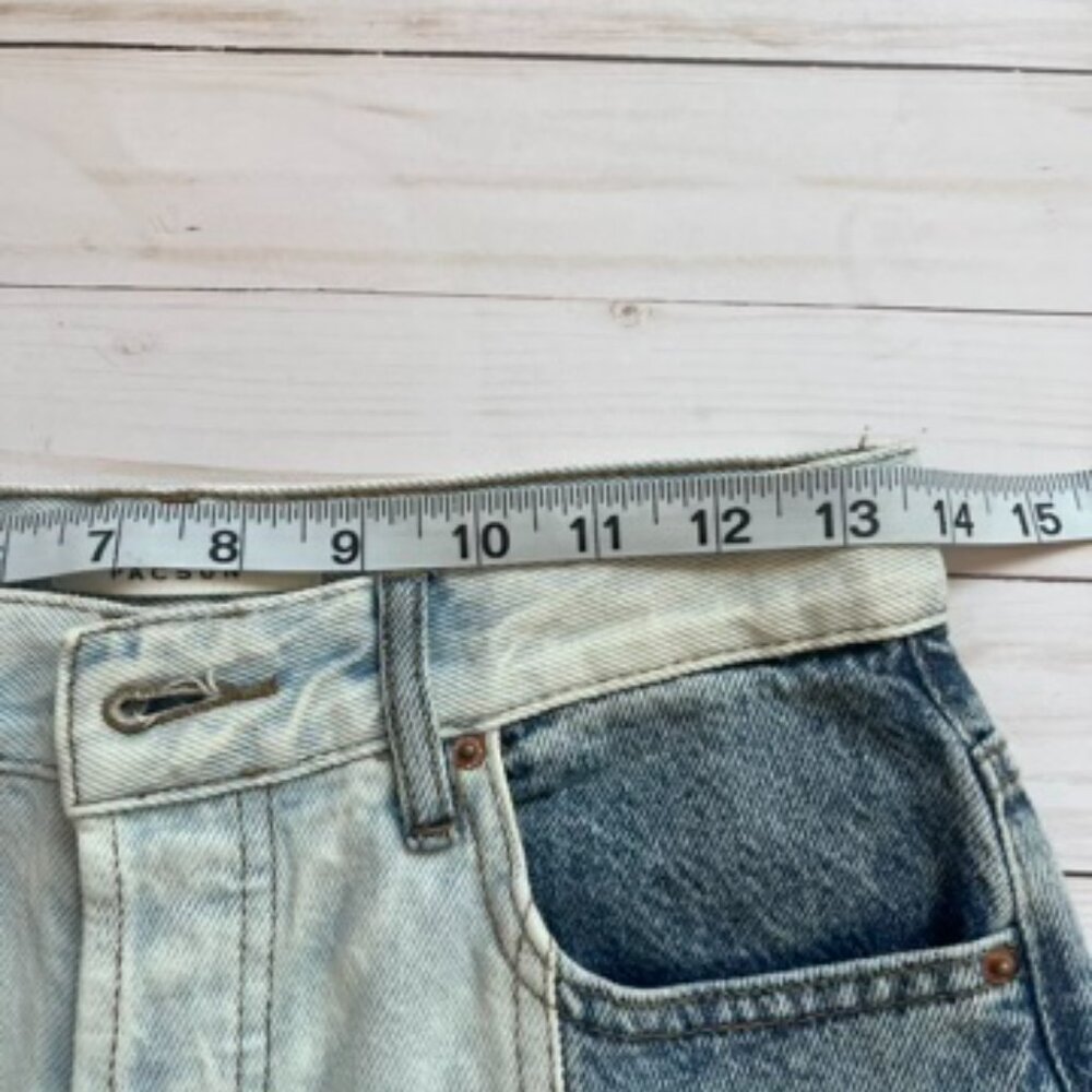 PACSUN 90s Boyfriend Jeans Y2K Retro Two Tone Blue Color Block High Rise size 26 - Picture 8 of 11